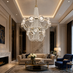 Rococo Dream Modern Sculptural Ring Chandelier - scene