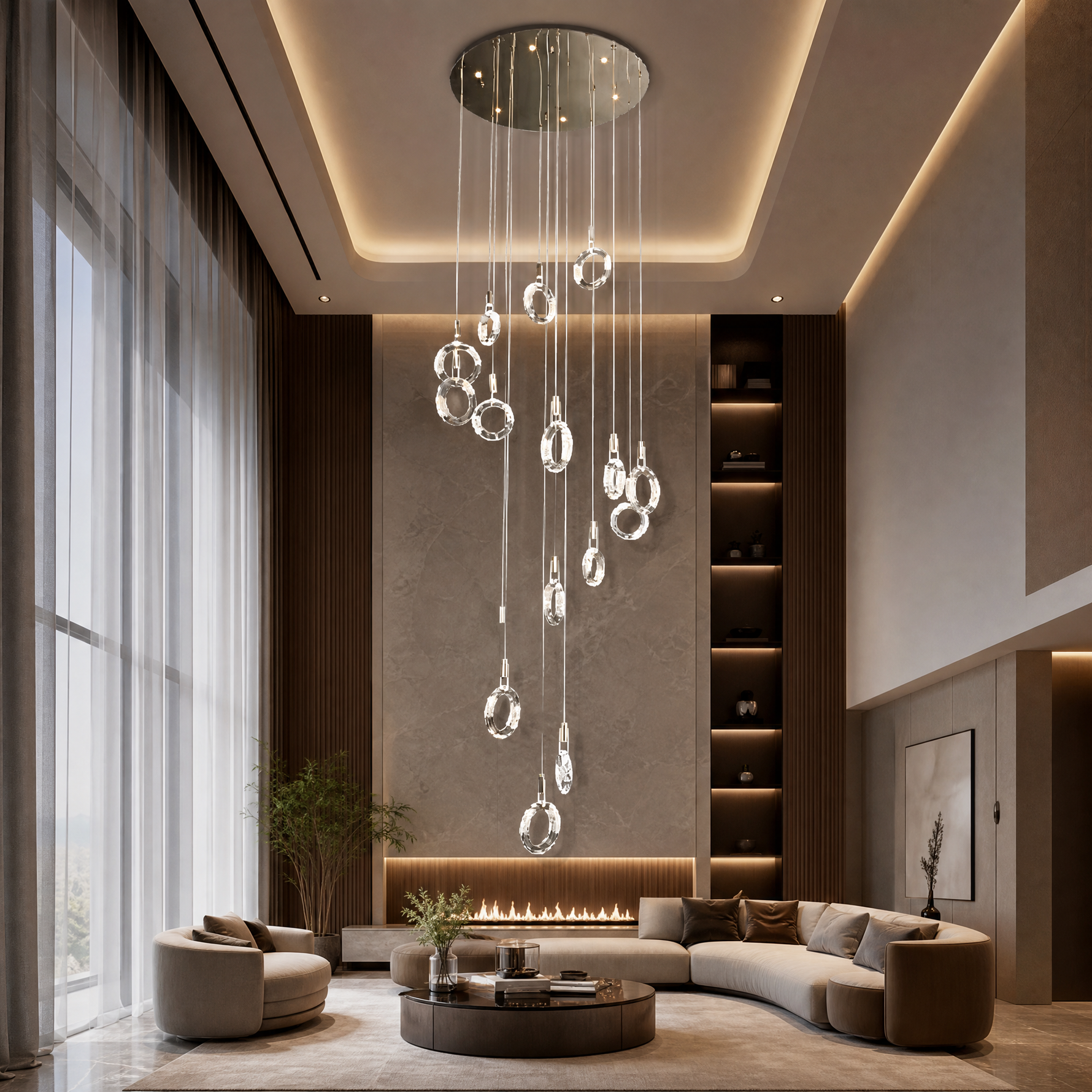 Rococo Dream Modern Sculptural Ring Chandelier - main