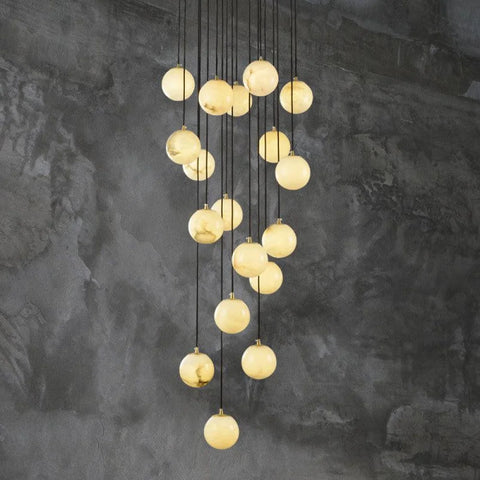 Roden Alabaster Global Pendant Chandelier 18 Lights-23.6’’ D Chandelier