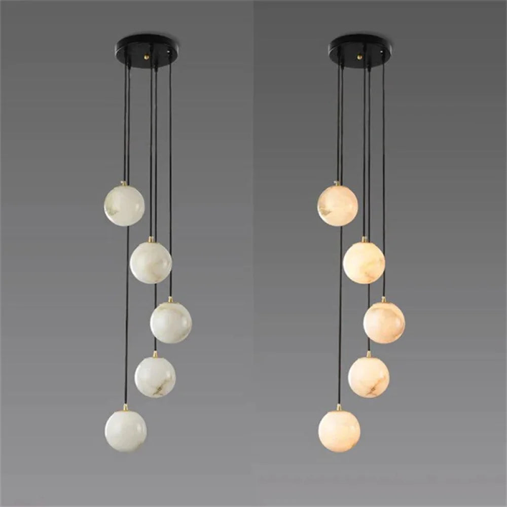 Roden Alabaster Global Pendant Chandelier 5 Lights-7.9’’ D Chandelier