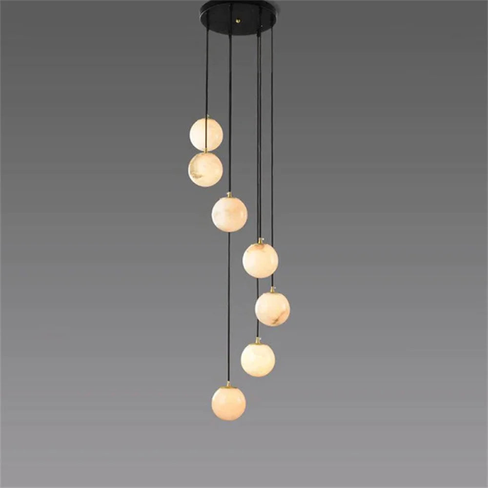 Roden Alabaster Global Pendant Chandelier 7 Lights-11.8’’ D Chandelier