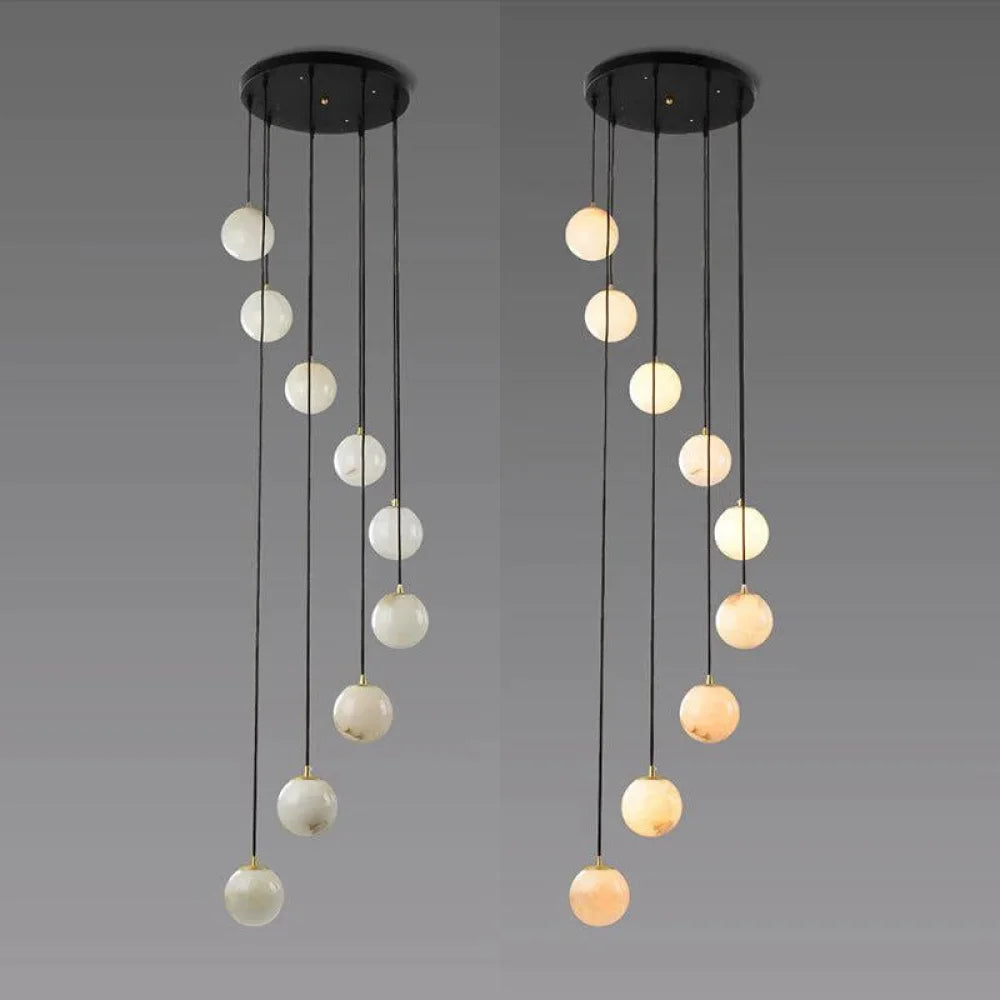 Roden Alabaster Global Pendant Chandelier 9 Lights-13.8’’ D Chandelier