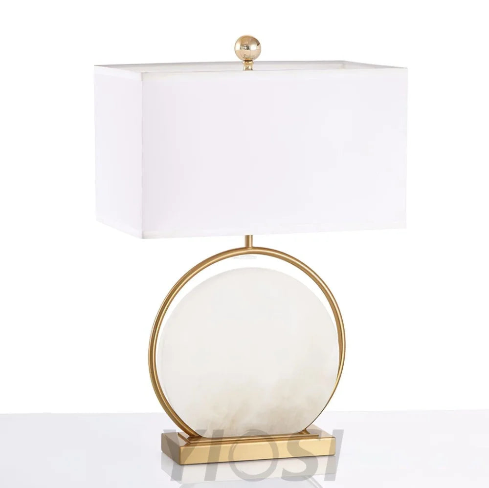 Roma White Alabaster Table Lamp - Alabaster-1-Yiosilamp