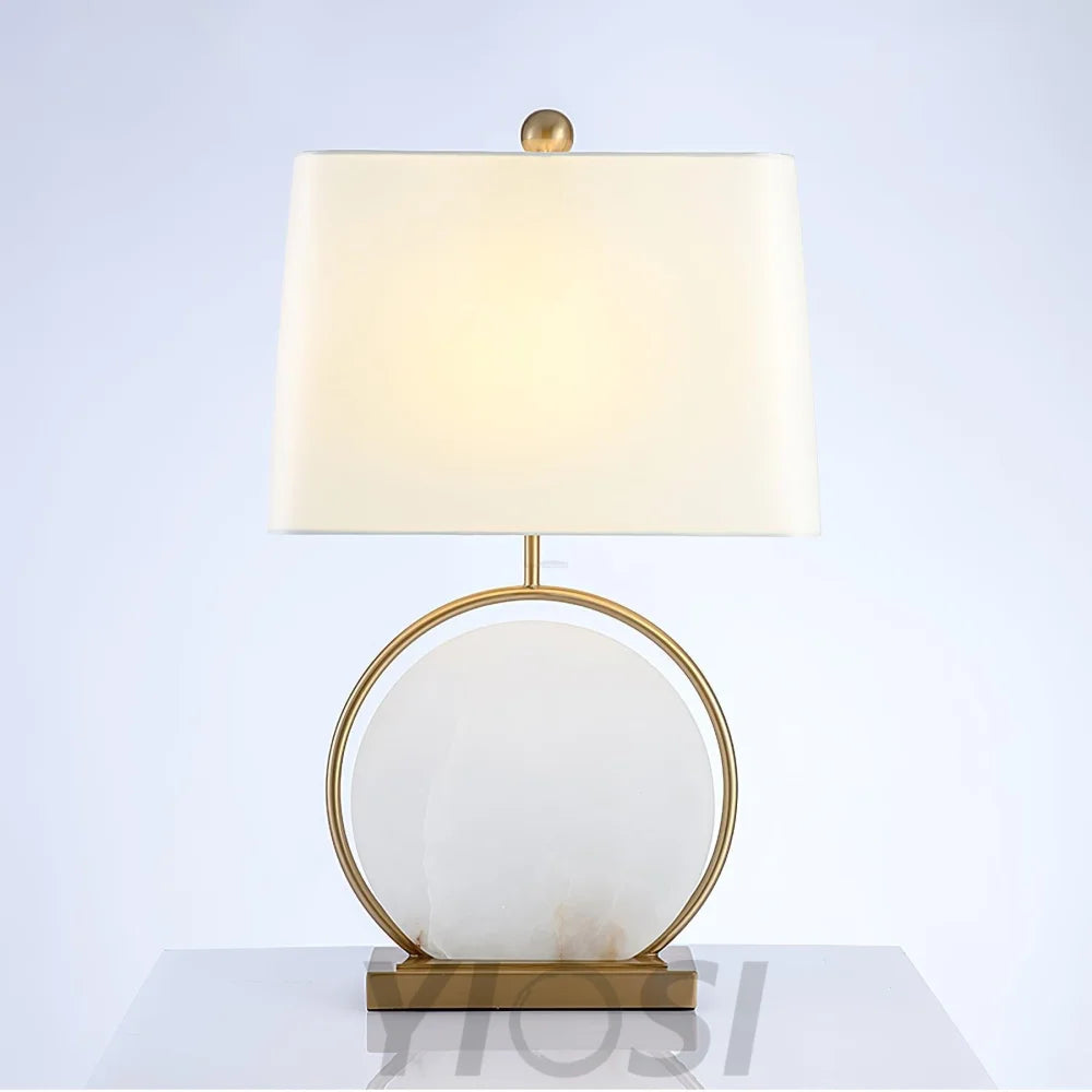 Roma White Alabaster Table Lamp - Alabaster-1-Yiosilamp