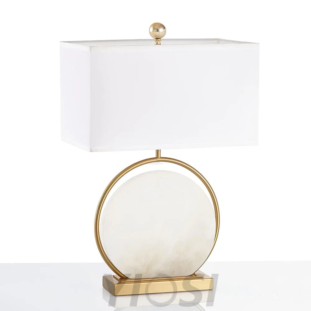 Roma White Alabaster Table Lamp - Alabaster-1-Yiosilamp