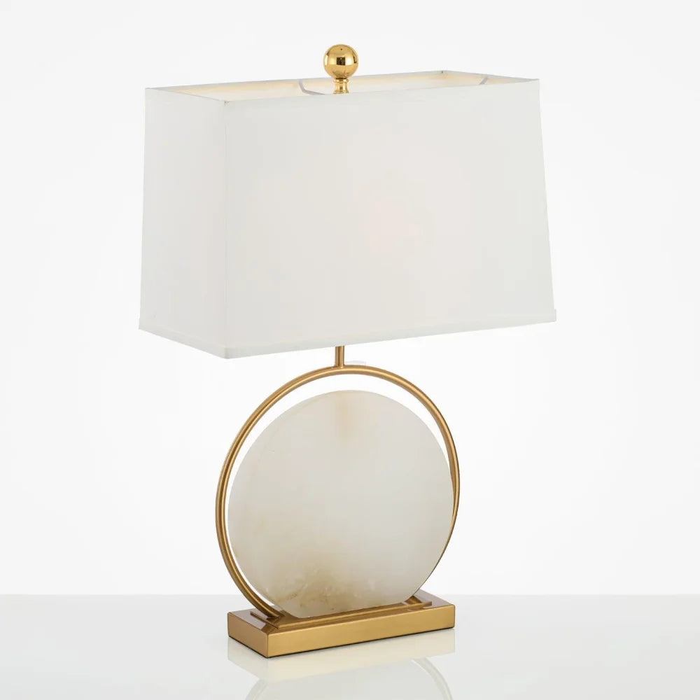 Roma White Alabaster Table Lamp - Alabaster-1-Yiosilamp