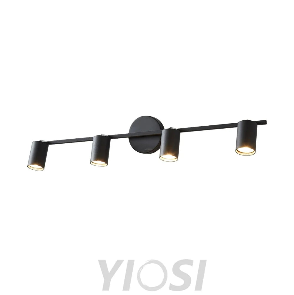 Rotatable Spotlight Wall Sconce - Black brushed gold, Bloom, Brass, Industrial-1-Yiosilamp