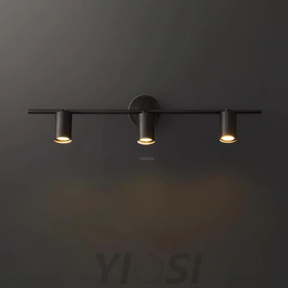 Rotatable Spotlight Wall Sconce - Black brushed gold, Bloom, Brass, Industrial-1-Yiosilamp