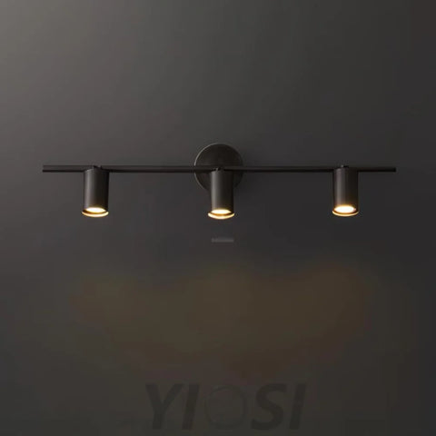 Rotatable Spotlight Wall Sconce - Black brushed gold, Bloom, Brass, Industrial-1-Yiosilamp