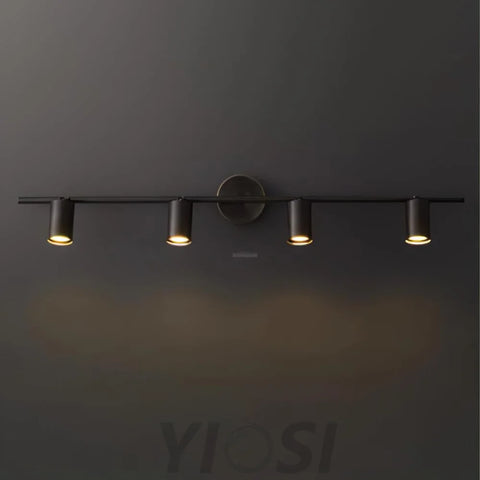 Rotatable Spotlight Wall Sconce - Black brushed gold, Bloom, Brass, Industrial-1-Yiosilamp