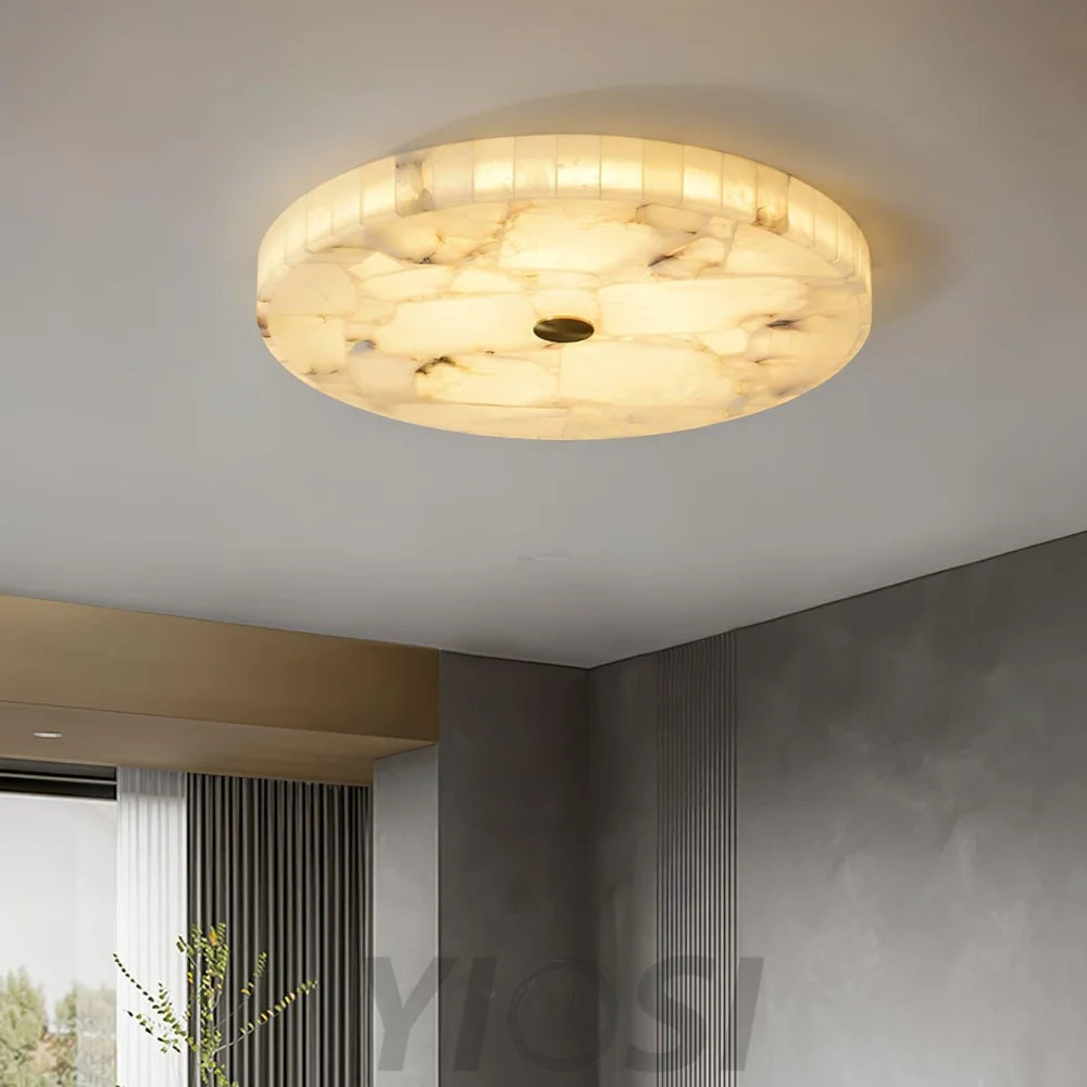 Round Alabaster Ceiling Lamp - Alabaster-1-Yiosilamp