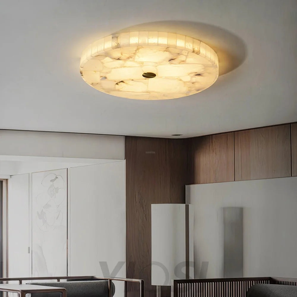 Round Alabaster Ceiling Lamp - Alabaster-1-Yiosilamp