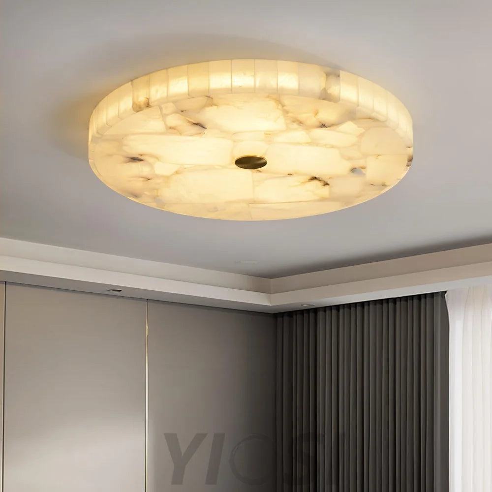 Round Alabaster Ceiling Lamp - Alabaster-1-Yiosilamp