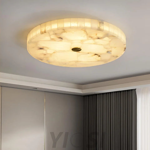 Round Alabaster Ceiling Lamp - Alabaster-1-Yiosilamp