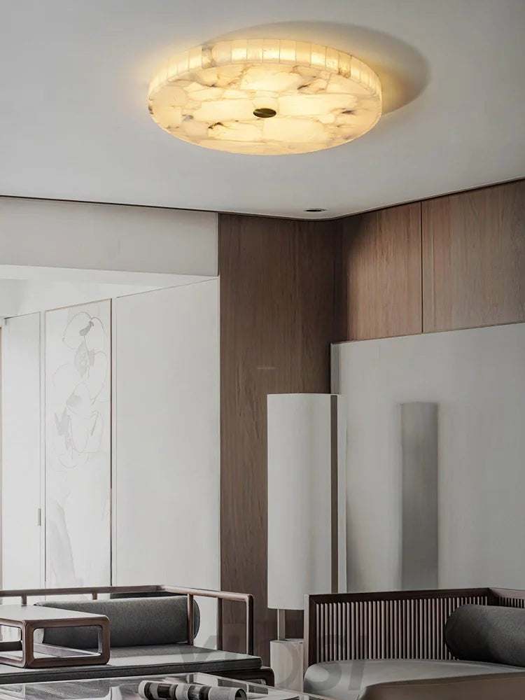 Round Alabaster Ceiling Lamp - Alabaster-1-Yiosilamp