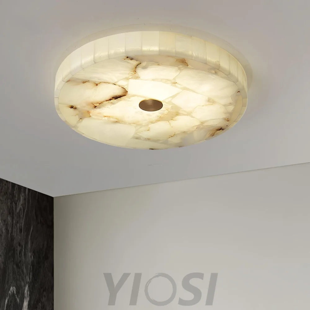 Round Alabaster Ceiling Lamp - Alabaster-1-Yiosilamp