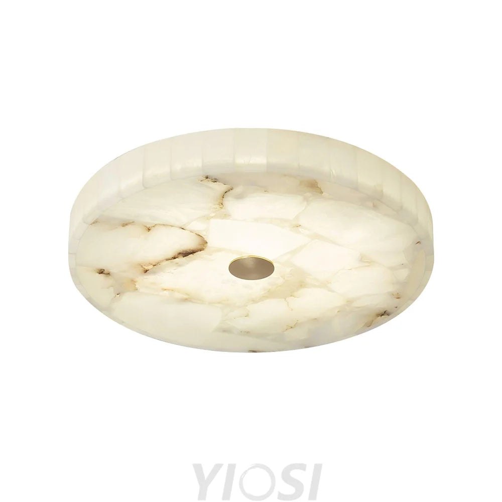 Vakkerlight Round Alabaster Ceiling Lamp – White & Gold, 40‑60 cm
