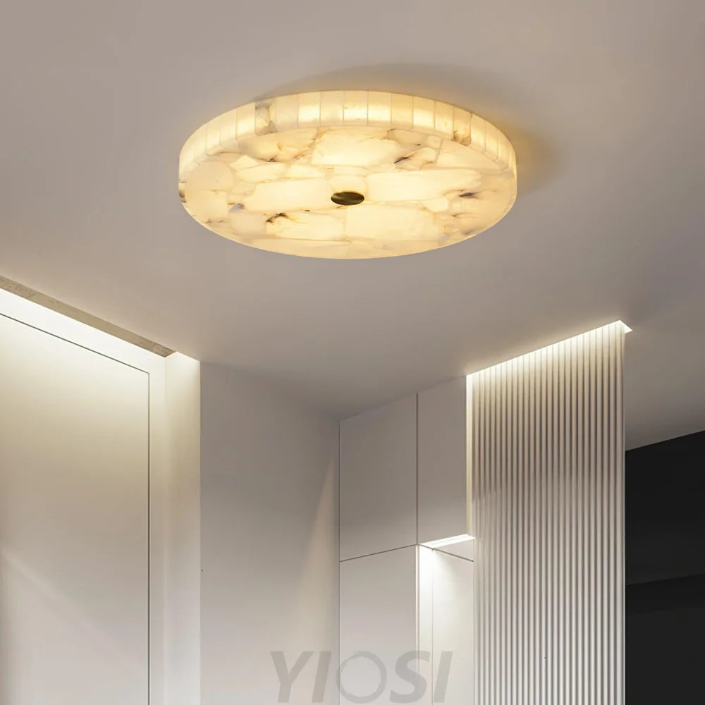 Vakkerlight Round Alabaster Ceiling Lamp – White & Gold, 40‑60 cm