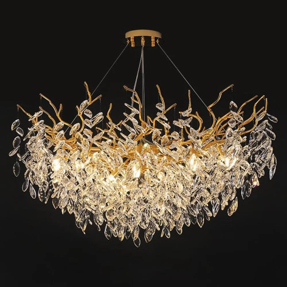 Round Crystal Branch Chandelier 24’’