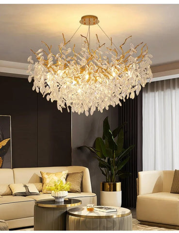 Round Crystal Branch Chandelier