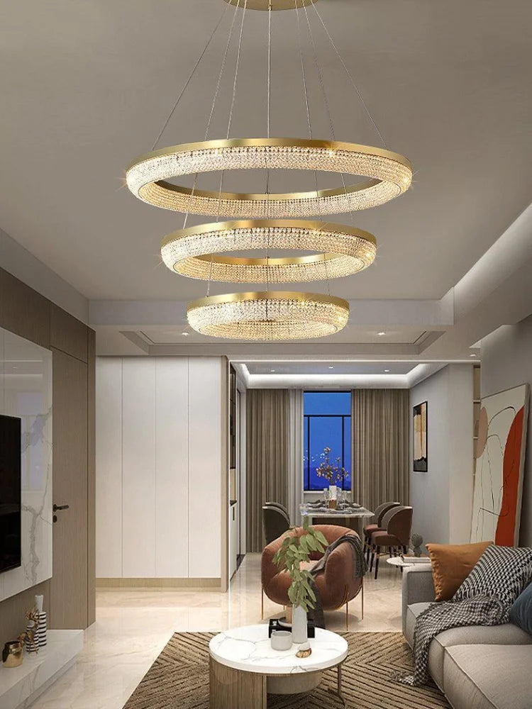 Round Crystal Ring Chandeliers - Yiosilamp