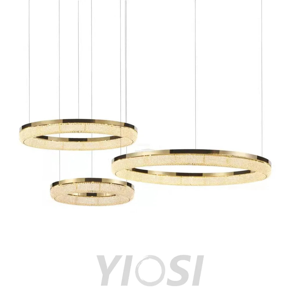 Round Crystal Ring Chandeliers - Yiosilamp