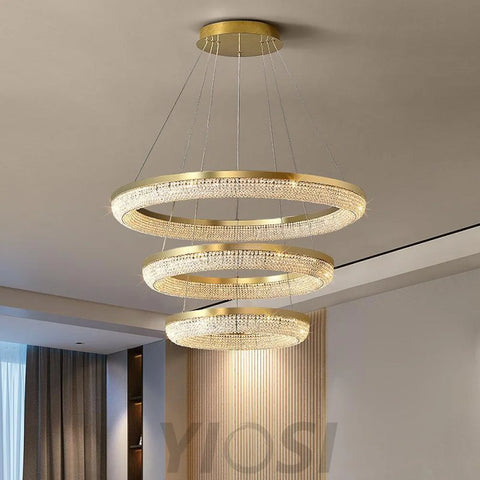 Round Crystal Ring Chandeliers - Yiosilamp