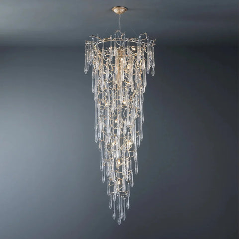 Round Foyer Droplet Staircase Chandelier - Helia-1-Yiosilamp