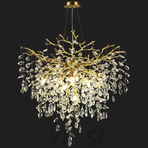 Round Gold Tree Branches Chandeliers 24’’ 32’’ 40’’ Chandelier