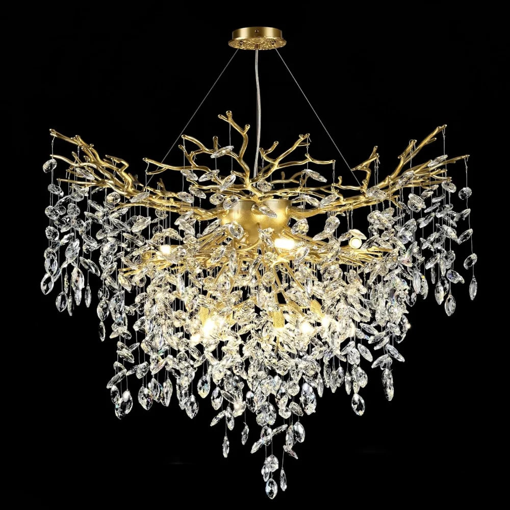 Round Gold Tree Branches Chandeliers 24’’ 32’’ 40’’ Gold / D40 inch Chandelier