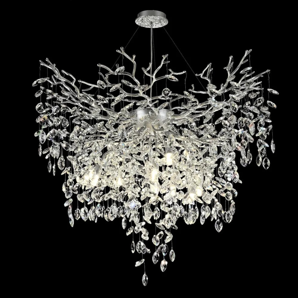 Round Gold Tree Branches Chandeliers 24’’ 32’’ 40’’ Silver / D32 Inch Chandelier