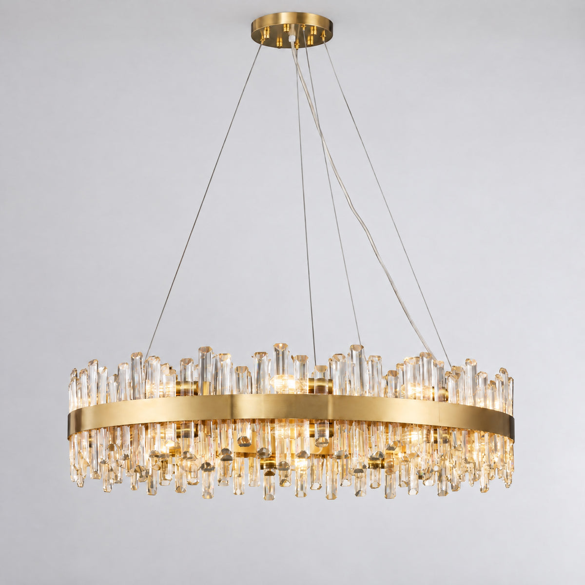 Round Golden Crystal Island Chandelier-1000