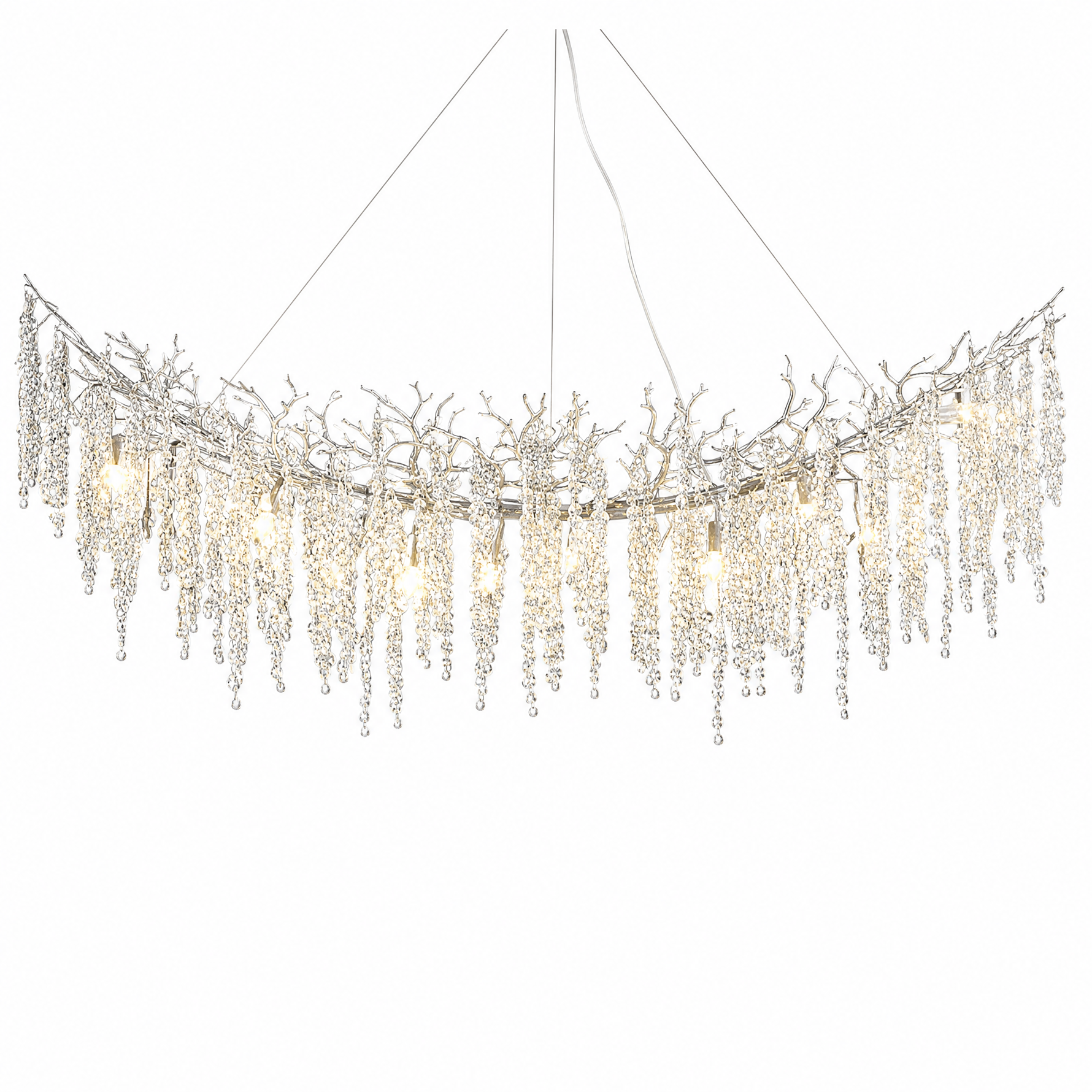 Round Golden Crystal Island Pendant Light-800