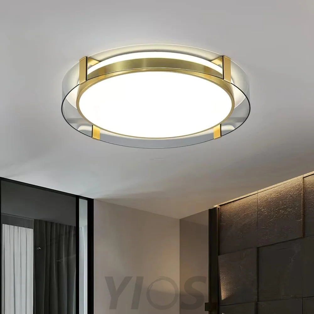 Round Low Profile Ceiling Light ∅ 15.7″ - Flush Mounts-1-Yiosilamp