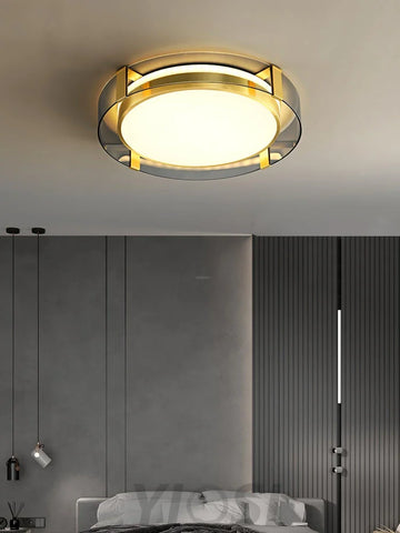 Round Low Profile Ceiling Light ∅ 15.7″ - Flush Mounts-1-Yiosilamp