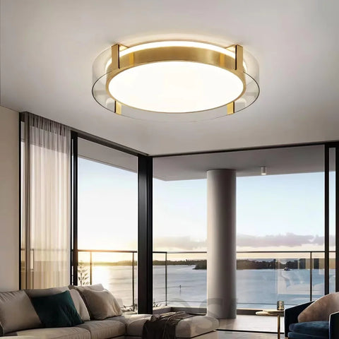 Round Low Profile Ceiling Light ∅ 15.7″ - Flush Mounts-1-Yiosilamp