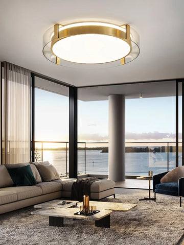 Round Low Profile Ceiling Light ∅ 15.7″ - Flush Mounts-1-Yiosilamp