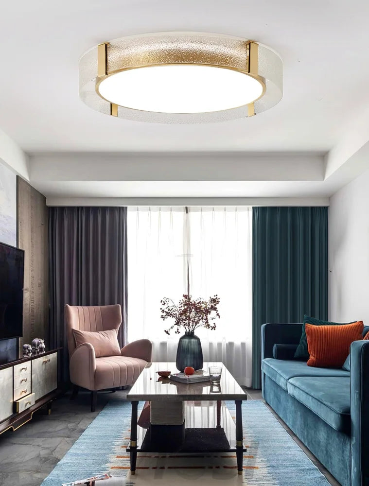 Round Low Profile Ceiling Light ∅ 15.7″ - Flush Mounts-1-Yiosilamp