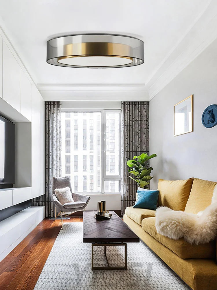 Round Low Profile Ceiling Light ∅ 15.7″ - Flush Mounts-1-Yiosilamp