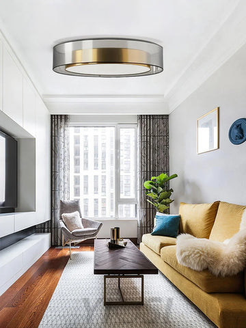 Round Low Profile Ceiling Light ∅ 15.7″ - Flush Mounts-1-Yiosilamp