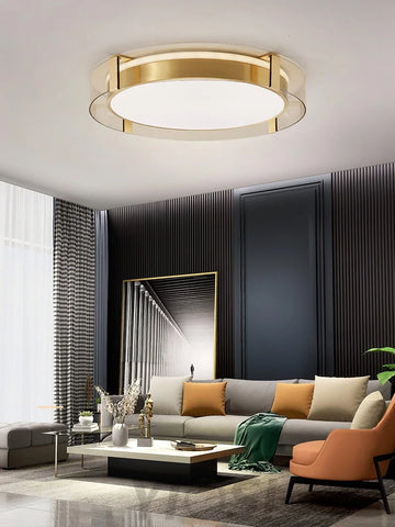 Round Low Profile Ceiling Light ∅ 15.7″ - Flush Mounts-1-Yiosilamp