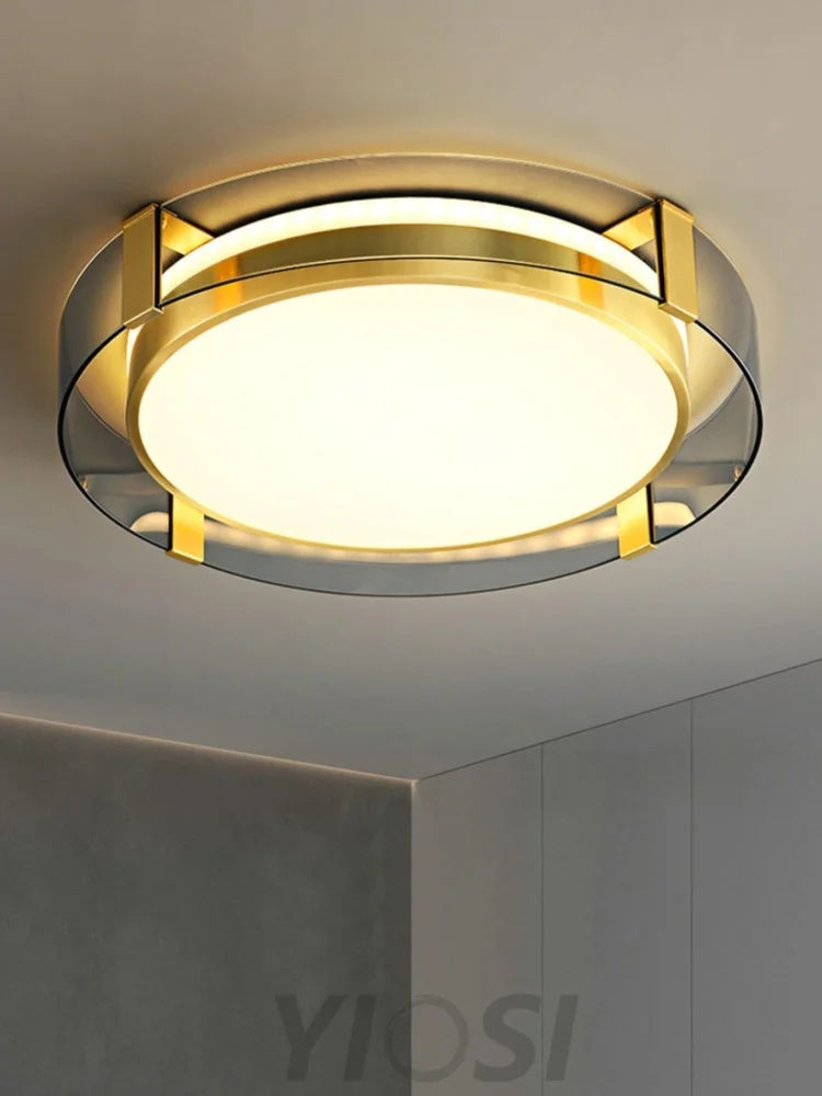 Round Low Profile Ceiling Light ∅ 15.7″ - Flush Mounts-1-Yiosilamp
