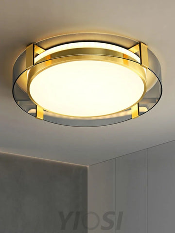 Round Low Profile Ceiling Light ∅ 15.7″ - Flush Mounts-1-Yiosilamp