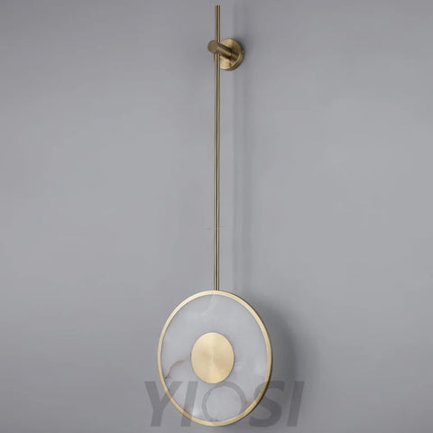 Round Marble Wall Sconce Alabaster - Yiosilamp