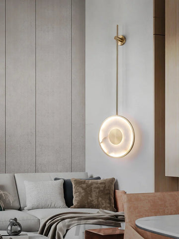 Round Marble Wall Sconce Alabaster - Yiosilamp