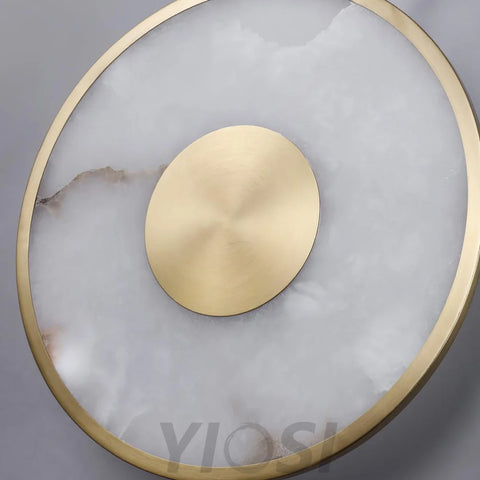 Round Marble Wall Sconce Alabaster - Yiosilamp