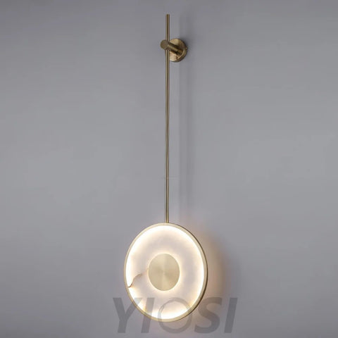 Round Marble Wall Sconce Alabaster - Yiosilamp