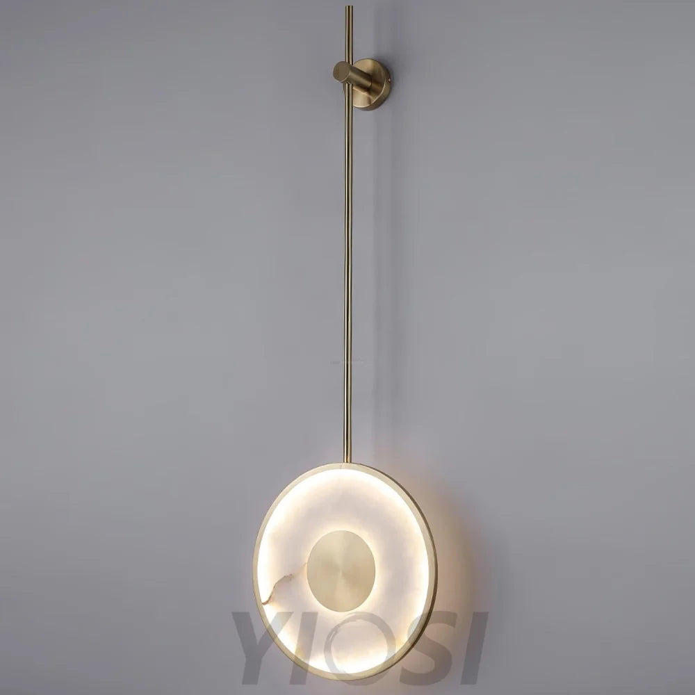 Round Marble Wall Sconce Alabaster - Yiosilamp