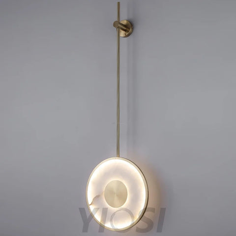 Round Marble Wall Sconce Alabaster - Yiosilamp