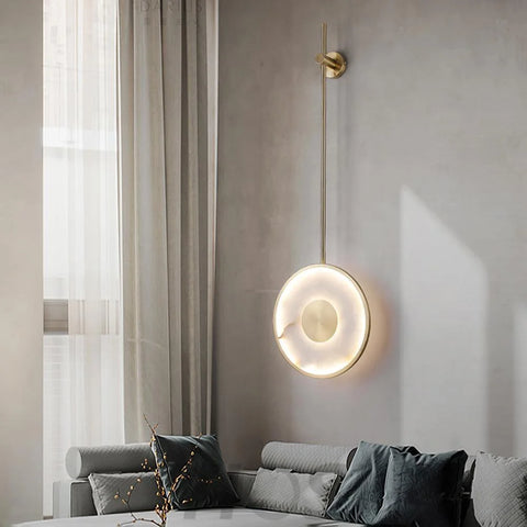 Round Marble Wall Sconce Alabaster - Yiosilamp